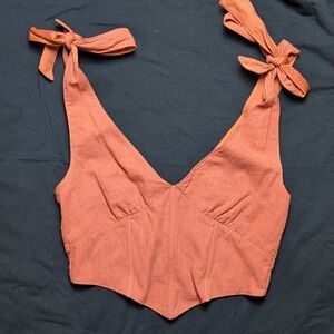 Women's Rust Corset Crop Top